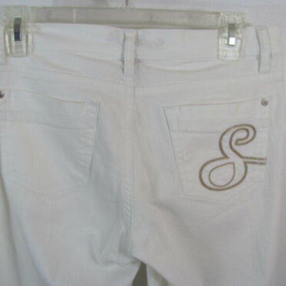 SOUTH POLE Women's Jeans Size 7 (30 x 31 Measured) Boot Cut Ivory EUC - Picture 4 of 13